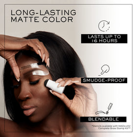 MADLUVV close-up sponge applicator detail for precise brow definition