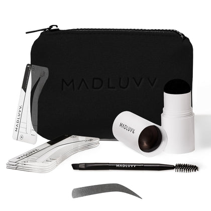 MADLUVV front packaging showing complete brow stamp kit benefits