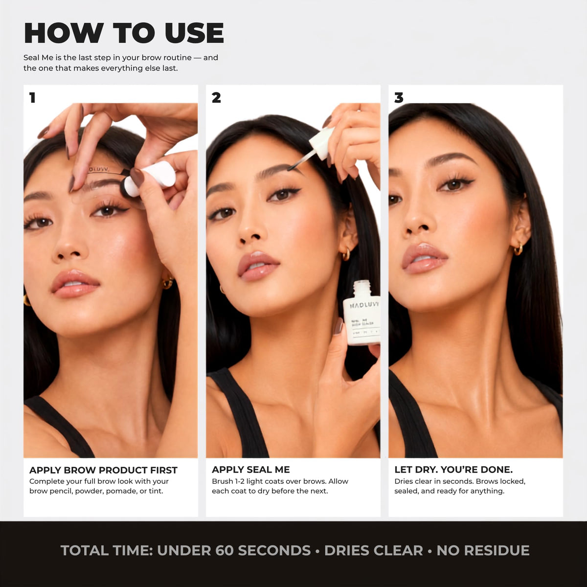 MADLUVV brows before and after showing sealed long-lasting results