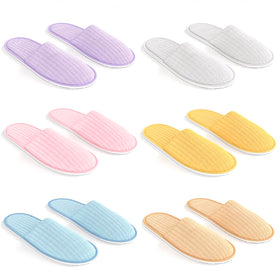 Maeline front packaging showing six-pair guest slipper pack and clear branding for convenience