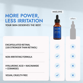 MAELOVE bottle placed beside skincare in bathroom emphasizing nightly routine benefit