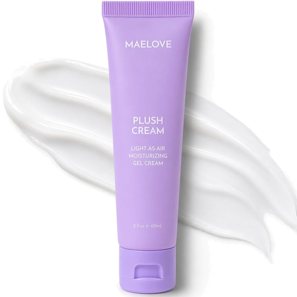 MAELOVE front jar showing product branding and lightweight gel-cream benefit