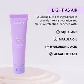MAELOVE cream on hand spread thin showing non-greasy hydration benefit