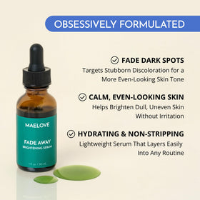 MAELOVE serum dispensed on hand showing spreadability and non-greasy finish benefit