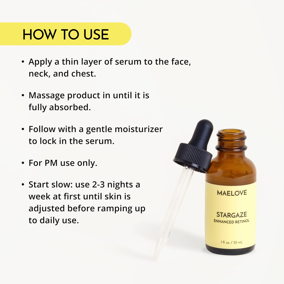 MAELOVE Stargaze bottle held in hand showing compact size and travel-friendly benefit