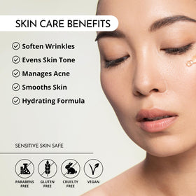 MAELOVE Stargaze texture close-up showing lightweight serum that absorbs quickly benefit