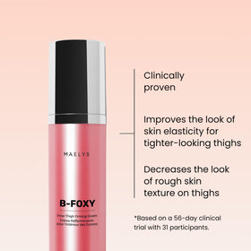MAËLYS B-FOXY inner thigh mask in hand demonstrating application benefit: targeted smoothing