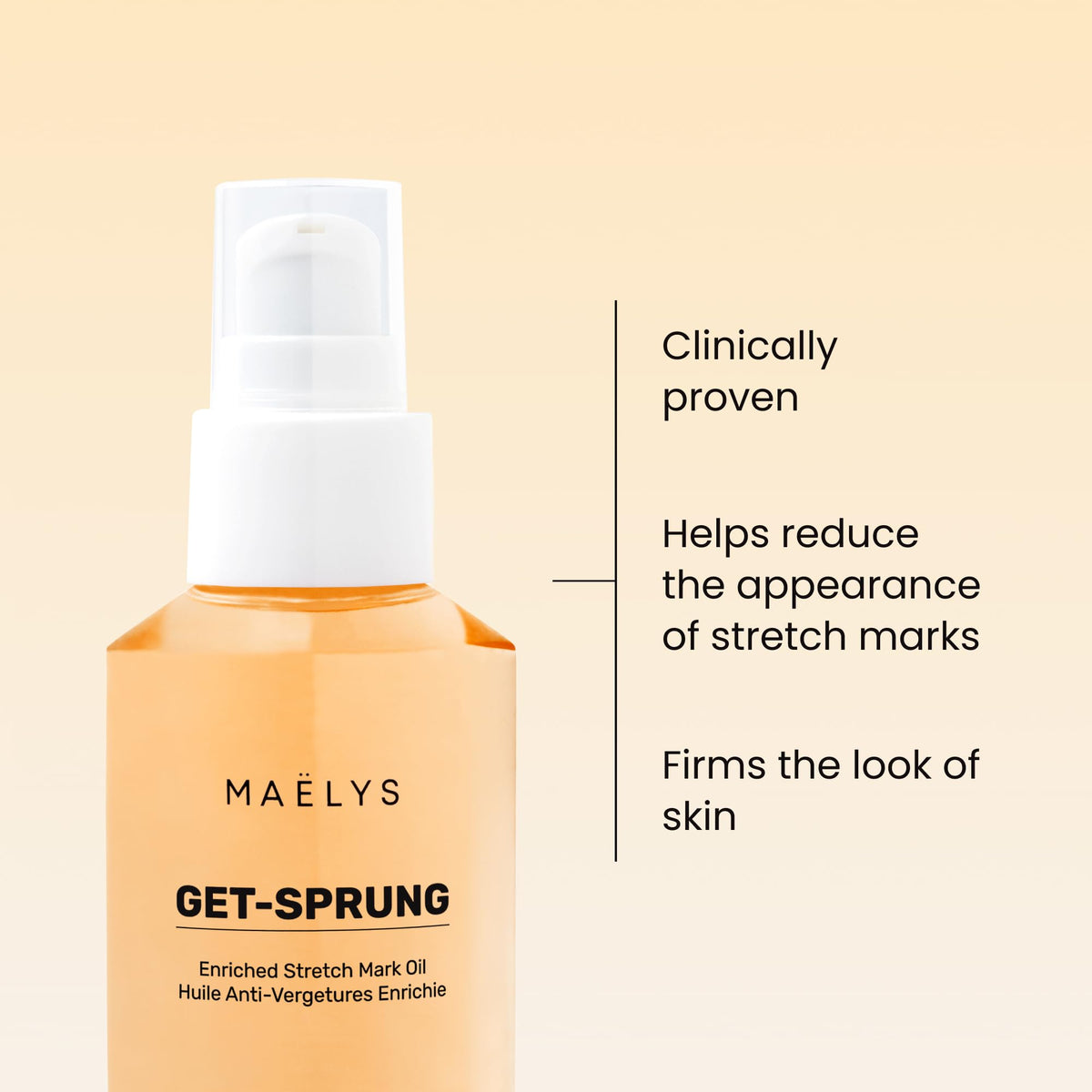MAËLYS bottle pump closeup highlighting dispensing ease and controlled application