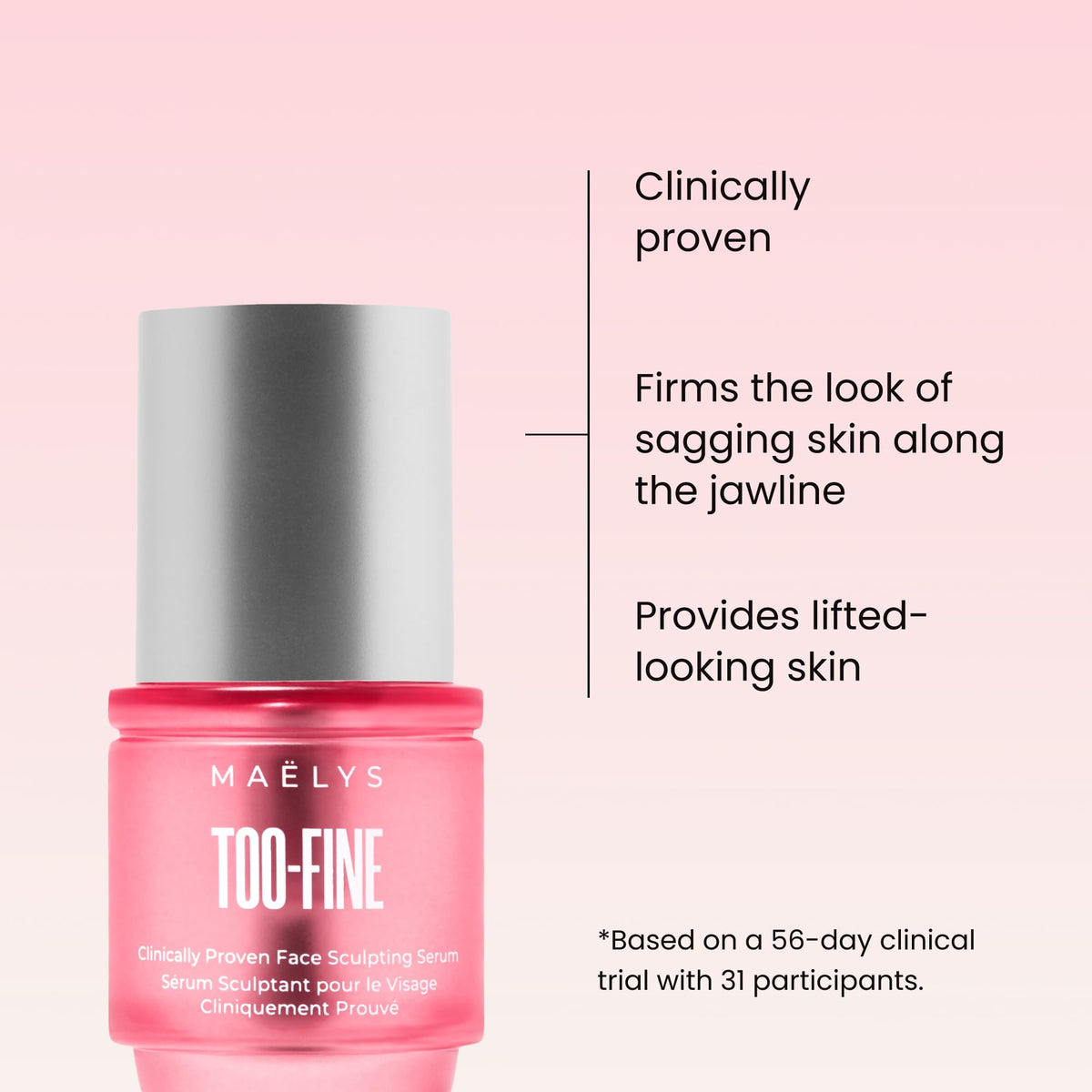 MAËLYS metal applicator close-up highlighting cooling tip for depuffing benefit