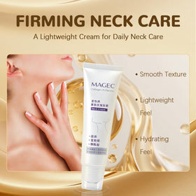 Magec cream application on neck demonstrating lift and even spread