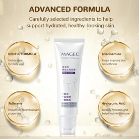 Magec cream texture swirl highlighting lightweight absorption benefit