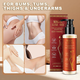 MAGIC LUXE OIL in-use massage on leg showing smooth skin benefit: improves appearance