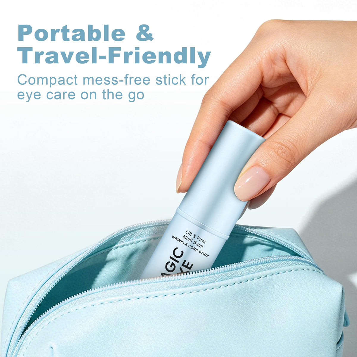 MAGIC LUXE OIL size comparison next to coin for travel-friendly benefit