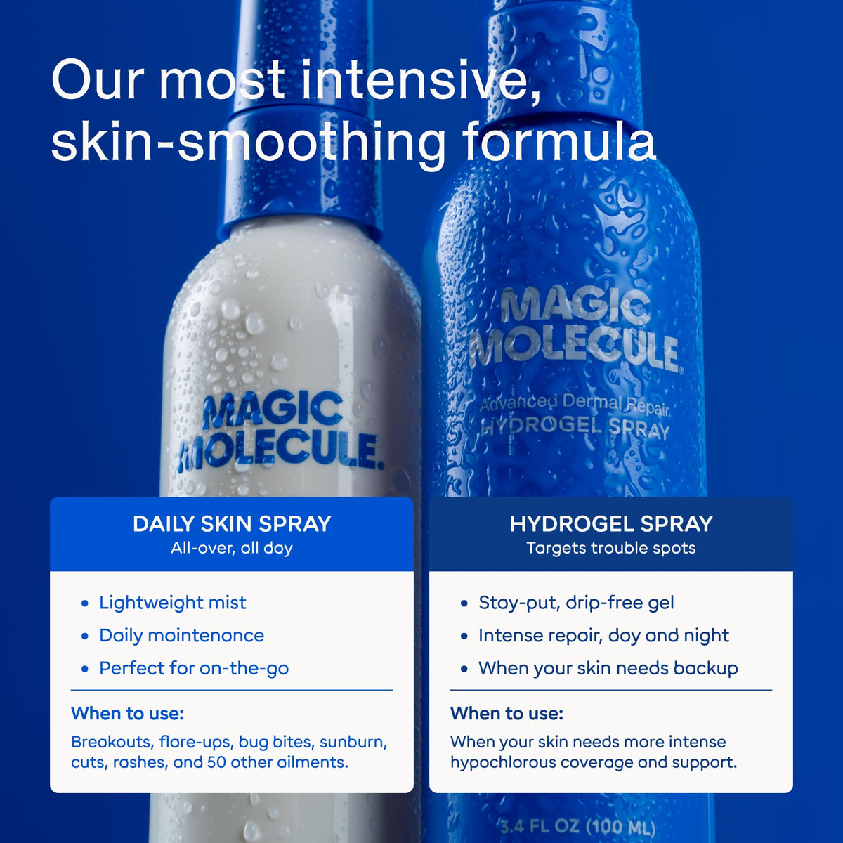 Magic Molecule bottle held in hand to show true 3.4 oz size and portability