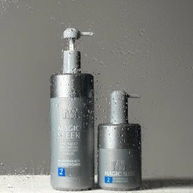 MagicSleek before and after hair showing smoother, shinier results and frizz reduction
