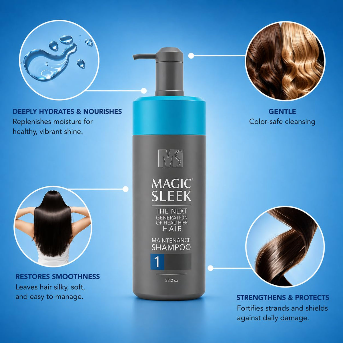 MagicSleek coconut oil ingredient shot adding shine and softness