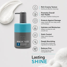 MagicSleek bottle in shower lifestyle scene for daily routine use