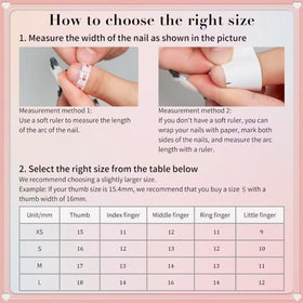 MAGLFELL nails worn on hands in spring outfit, stylish ready-to-wear manicure