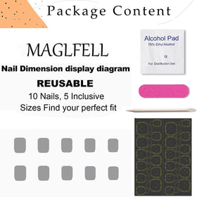 MAGLFELL label and size guide close-up showing sizing info for correct fit