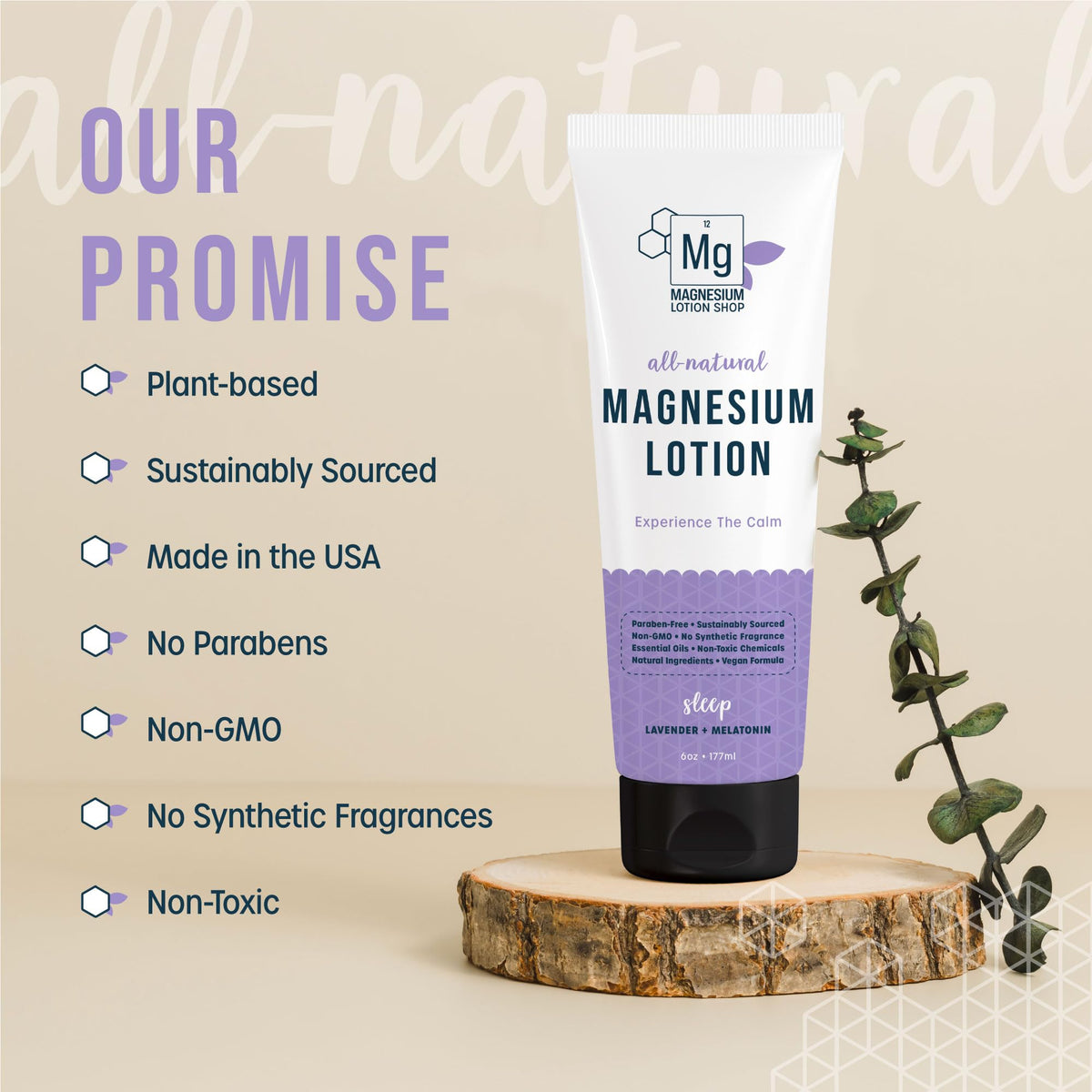 Magnesium Lotion Shop close-up lotion texture highlighting creamy fast-absorbing finish