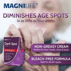 MagniLife being applied to hand to show targeted spot treatment and smoothing benefit