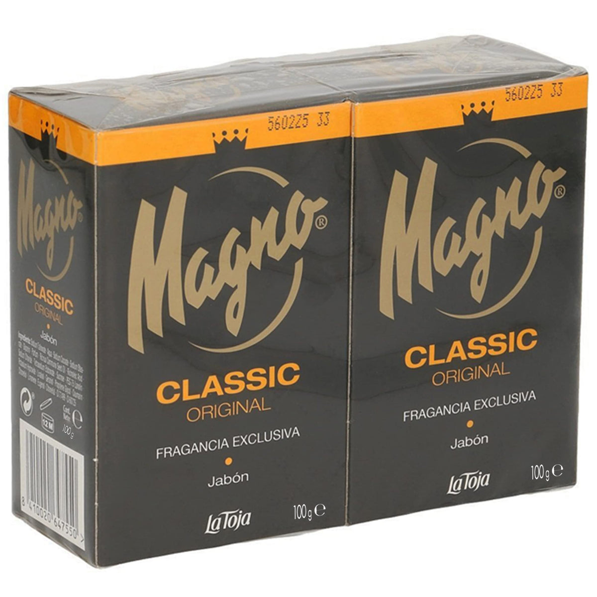 Magno Classic Black size comparison with a hand to show 3.5 oz bar scale and portability