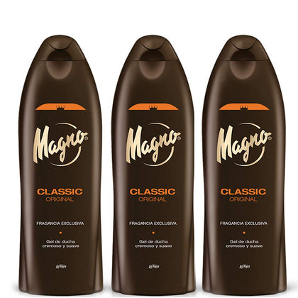 Magno front packaging three bottles showing product identity and Spanish origin benefit