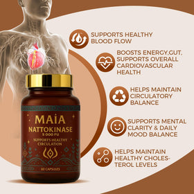 MAÏA bottle label detail showing 5000 FU potency for confident ingredient clarity
