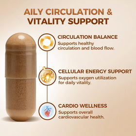 MAÏA supplement in lifestyle scene with active person promoting daily vitality support