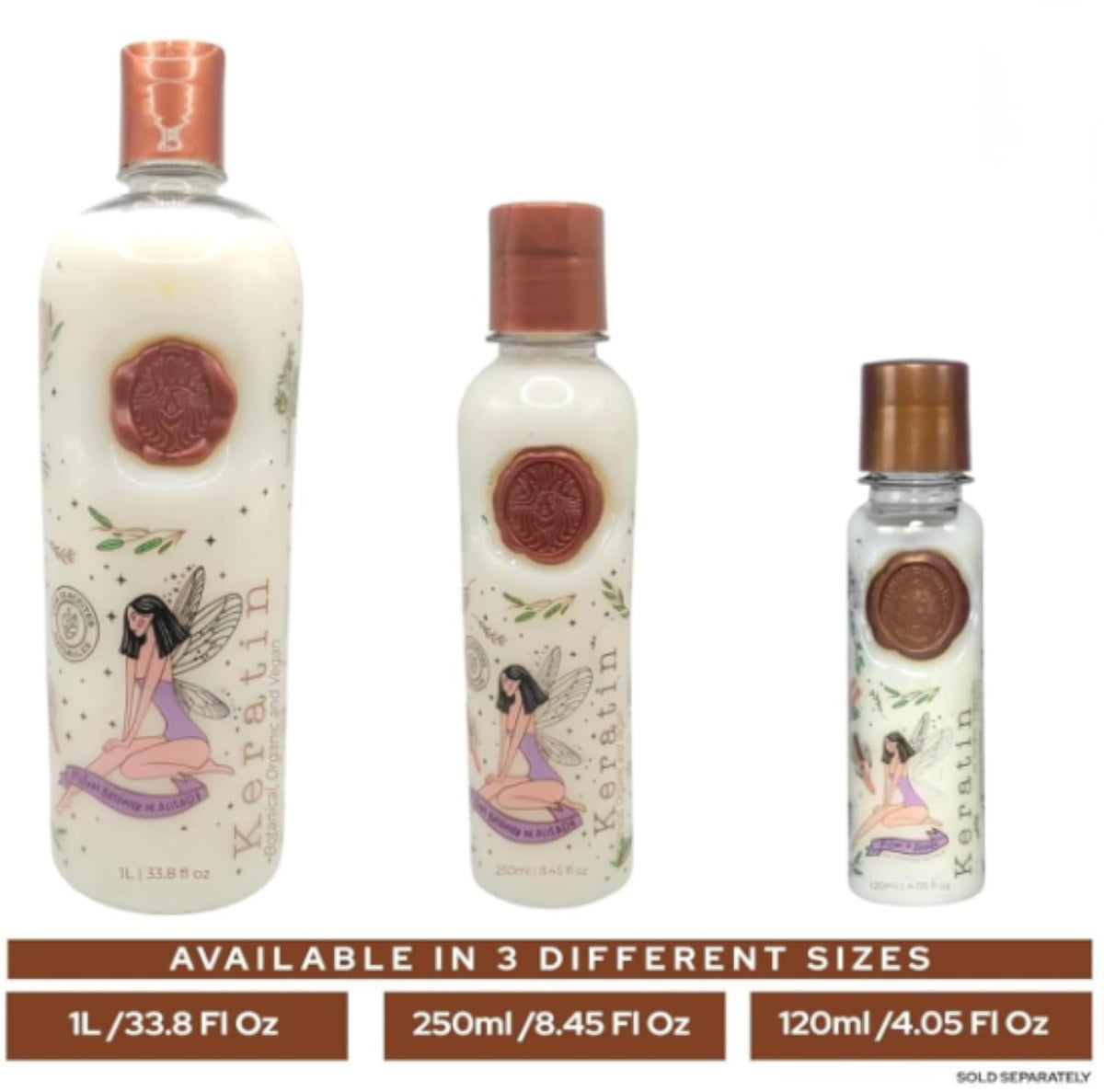 MAIKE AMOUR bottle held to show 120 ml scale and portability