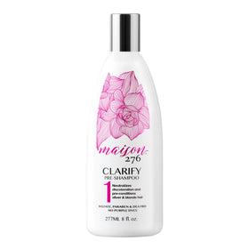 Maison 276 front packaging showing clarifying pre-shampoo benefits