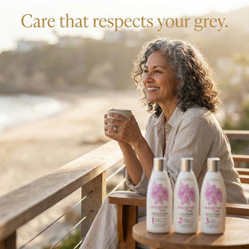 Maison 276 on bathroom shelf in lifestyle scene, suggesting routine-friendly, intentional care