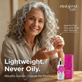 Maison 276 applying serum to scalp to promote comfort and balanced hydration