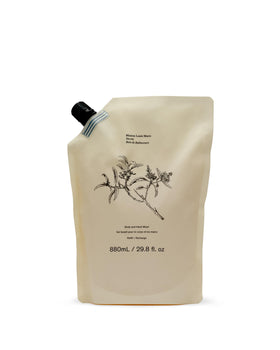 Maison Louis Marie front packaging showing refill bottle and volume benefit