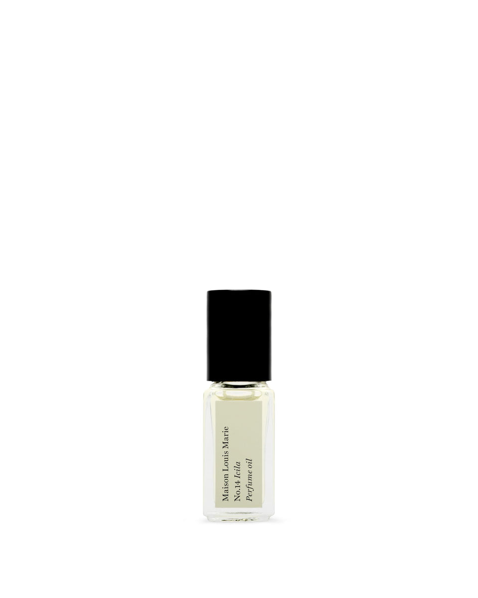 Maison Louis Marie No.14 Icila roll-on front packaging showing compact travel-ready design