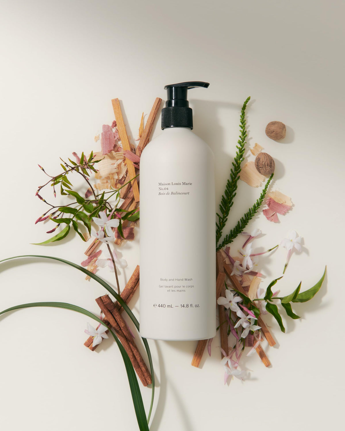 Maison Louis Marie foamy texture on hand showing gentle lather and moisturizing benefit