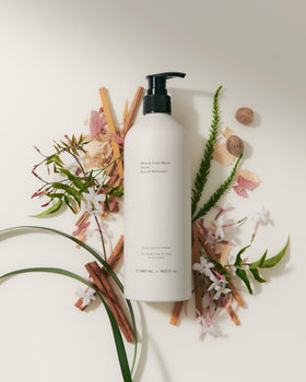 Maison Louis Marie foamy texture on hand showing gentle lather and moisturizing benefit