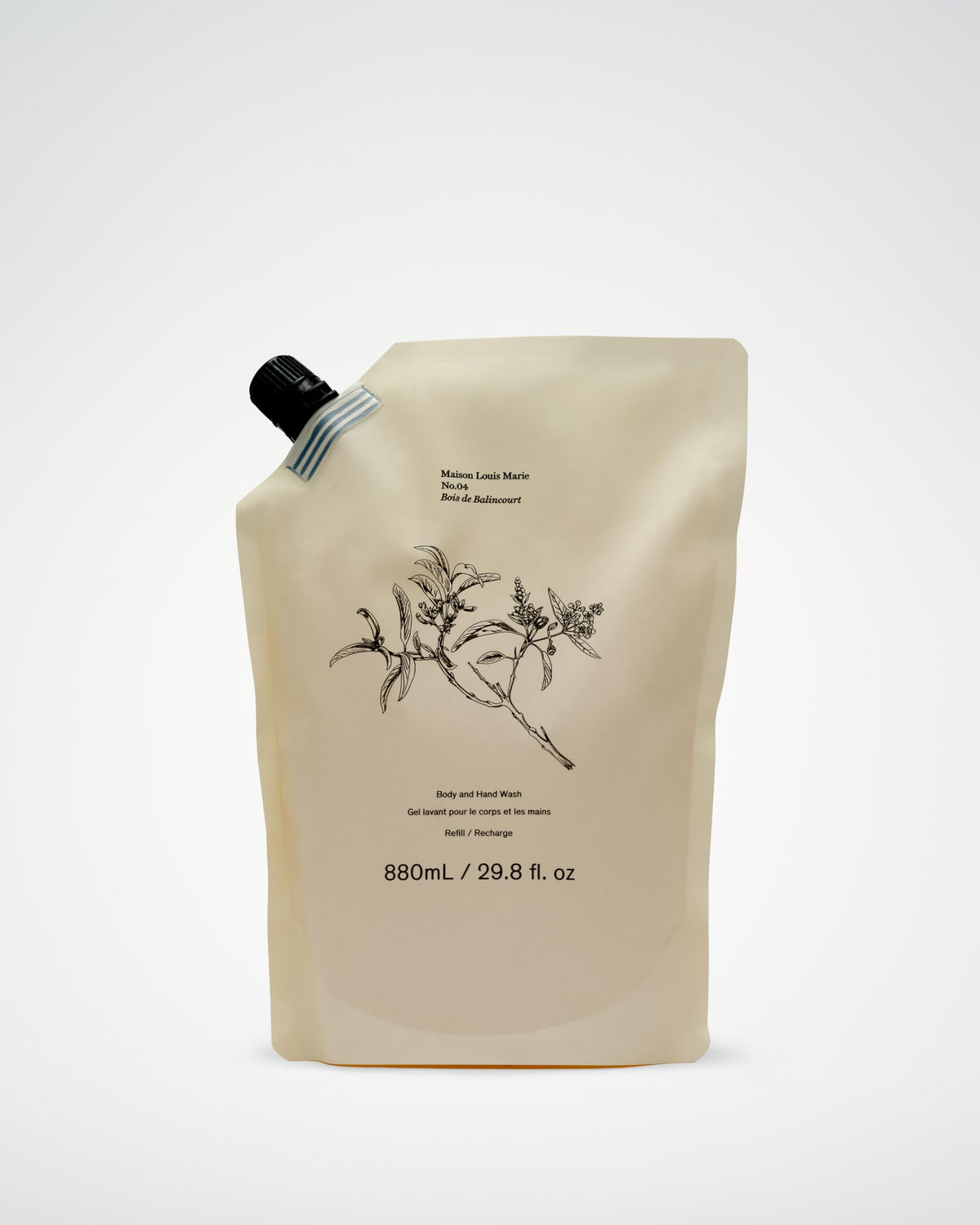Maison Louis Marie label close-up highlighting Bois de Balincourt scent notes