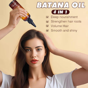 MAITING applying oil to hair ends to reduce frizz and hydrate