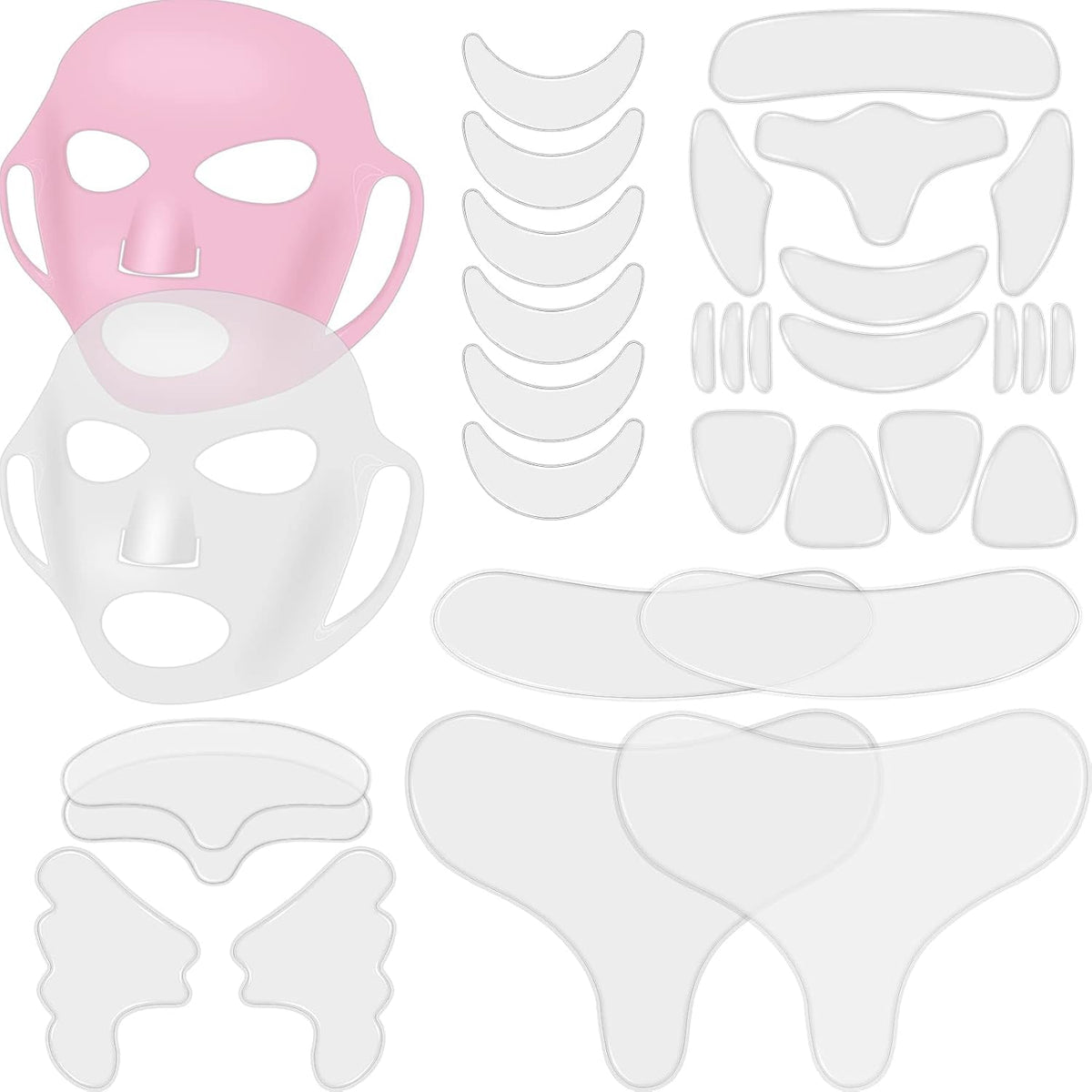 Maitys front packaging showing clear and pink mask set and benefits