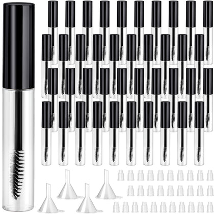 Maitys front view of 40 black mascara tubes showing compact storage benefit
