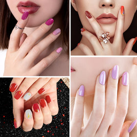 Maitys sticker next to fingernail showing size options for perfect match