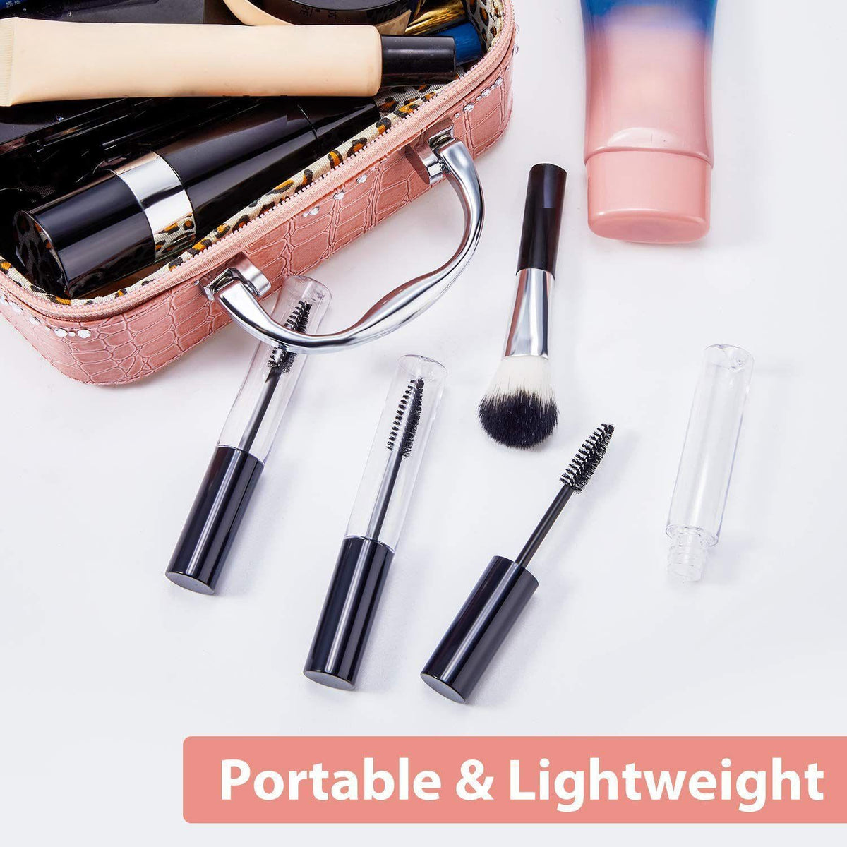 Maitys travel pouch with tubes showing organized on-the-go beauty convenience