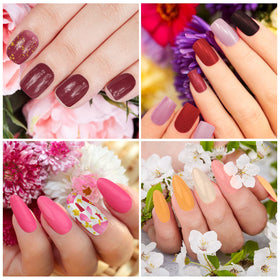 Maitys worn manicure on fingers demonstrating full-coverage polished look