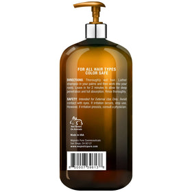 Majestic Pure in-shower use showing lather on scalp for clarifying cleanse