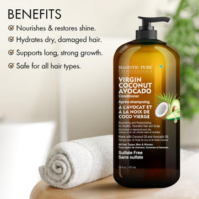 Majestic Pure creamy conditioner texture on hand for hydration preview