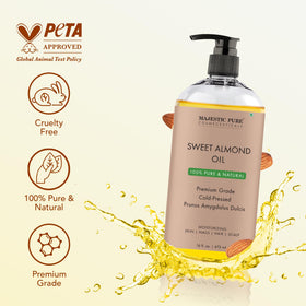 Majestic Pure oil pouring drop highlights smooth texture and easy application