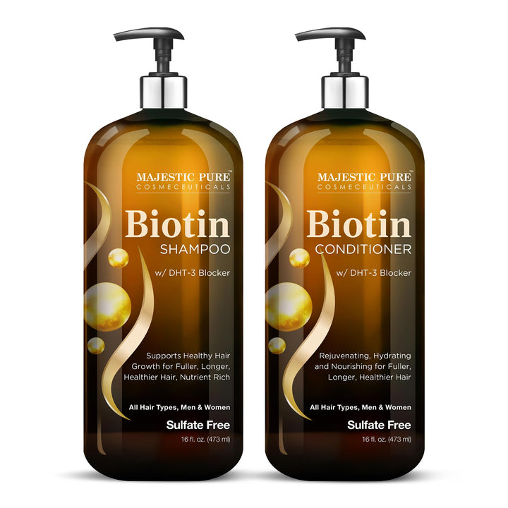 Majestic Pure front packaging showing shampoo and conditioner benefits