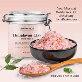 Majestic Pure pink clay texture close-up highlighting gentle exfoliation