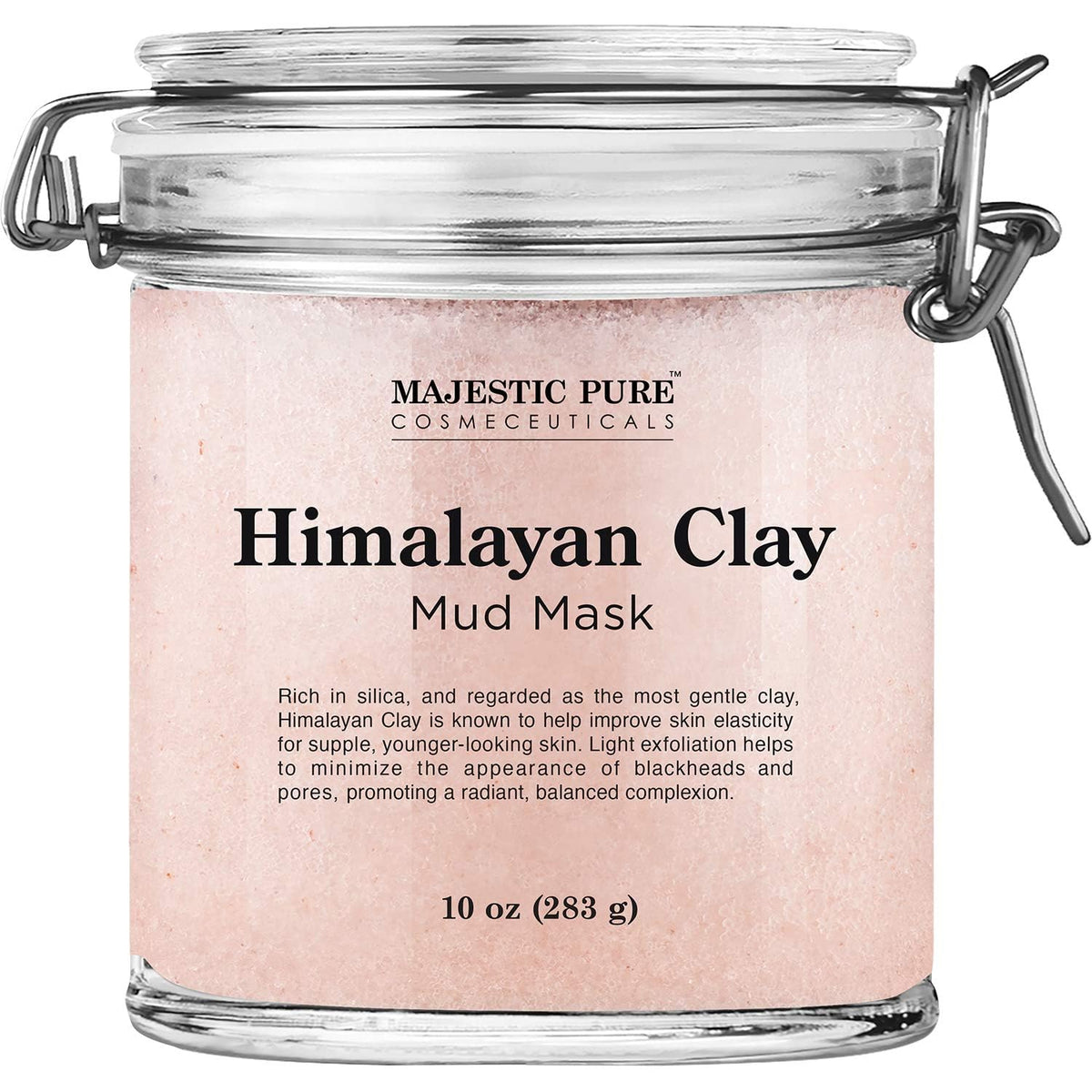 Majestic Pure jar front view showing product and clear benefits